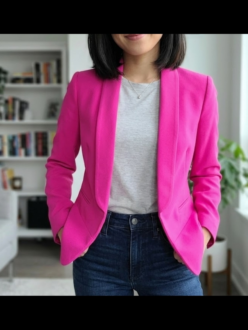 Express Hot Pink Structured Blazer
